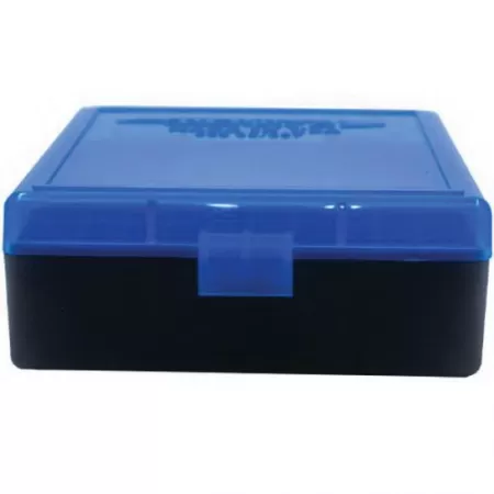 Berrys Bullets 003 .38 Spl/357 Mag 100 Round Flip-Top Ammo Box, Blue/Black - 95182