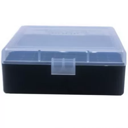 Berrys Bullets 003 .38 Spl/357 Mag 100 Round Flip-Top Ammo Box, Clear/Black - 15382