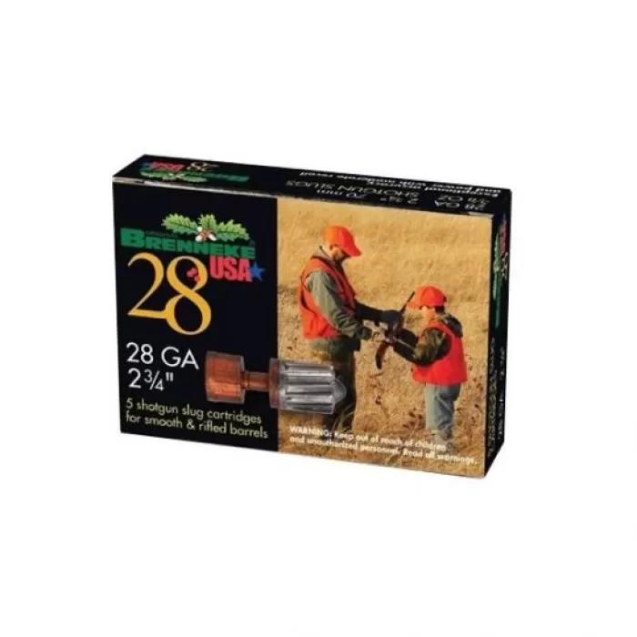 Brenneke 2 3/4" 28 Gauge Ammo Slug, 5/Box - SL282BR Brenneke 2 3/4" 28 Gauge Ammo Slug, 5/Box - SL282BR