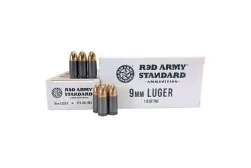 Century Arms Red Army Standard 115 gr FMJ 9mm Leaded Ammo, 50/box - AM3091
