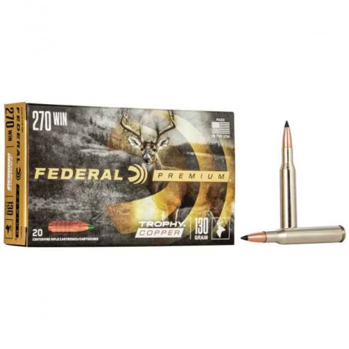 Federal Premium Trophy Copper .223 Remington 55 Grain Bonded Soft Point Steel Centerfire Rifle Ammunition, 20 Rounds, LE223T1