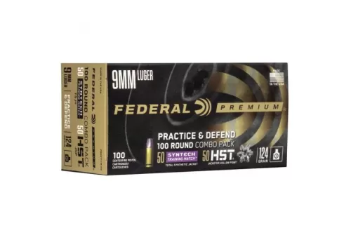 Federal Practice & Defend 9mm 124 Grain 100-Rounds JHP/TSJ