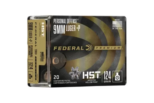 Federal Personal Defense 124 gr HSTJHP 9mm Ammo, 20/pack - P9HST3S
