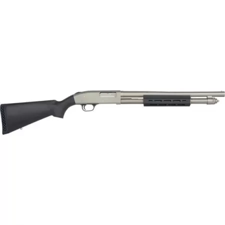 Mossberg 50767 590A1 Tactical 12 Gauge 3" 6+1 18.50" Cylinder Bore Barrel Silver Marinecote Rec Black Synthetic Stock Right Hand Includes M-LOK Handguard