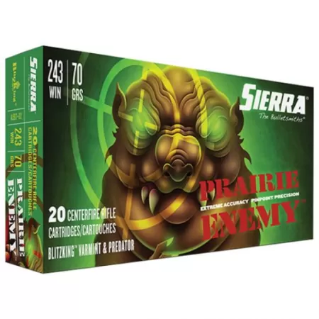 Sierra GameChanger 70 gr Sierra BlitzKing .243 Win Ammo, 20/box - A1507--02