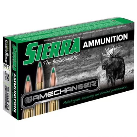 Sierra GameChanger .300 Winchester Magnum 180 grain Sierra Tipped GameKing Brass Cased Centerfire Rifle Ammo, 20 Rounds, A4680--07