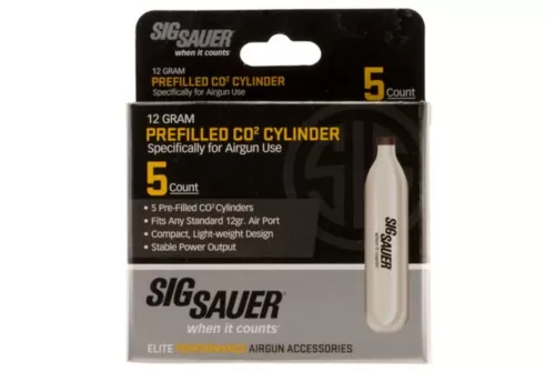 Sig Sauer Prefilled 12 Gram CO2 Cylinder (5/Pack) AC-12-5