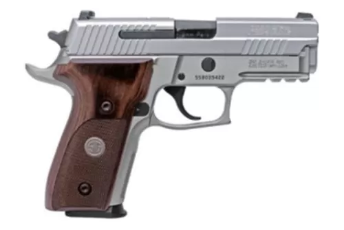 Sig P229 AS Elite 9mm, 3.9", Stainless, Nigh Sights, Wood Grips, 2x15rd
