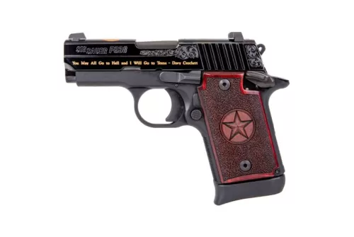 Sig Sauer P938 9mm Pistol 7rd 3" Texas Engraved Gold - 9389TXGAMBI