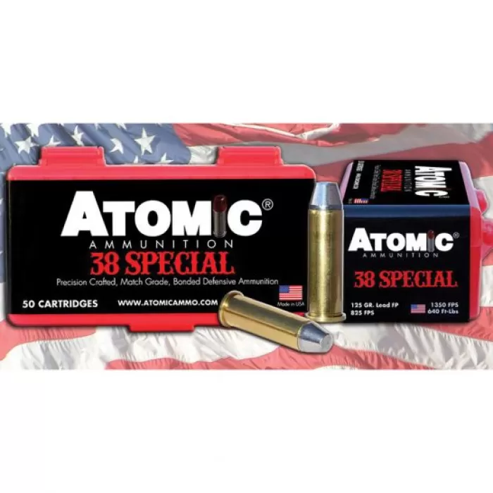 Atomic Ammunition Cowboy Action 125 gr LRNFP .38 Spl Ammo, 50/box - 451