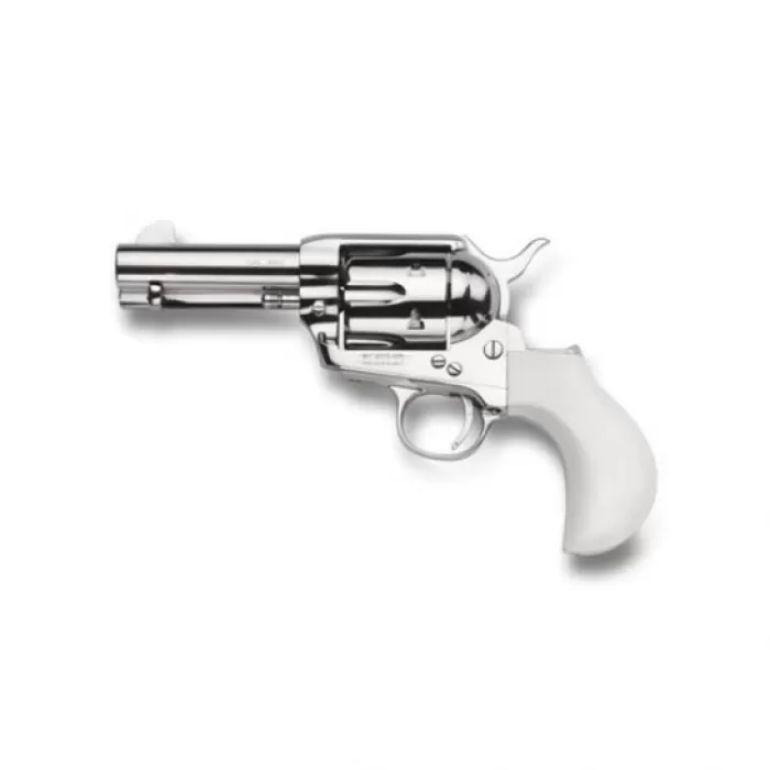 Taylors & Company 1873 Nickel Flattop Ivory Birdshead .357 Mag Revolver, Nickel Plated - OG1418