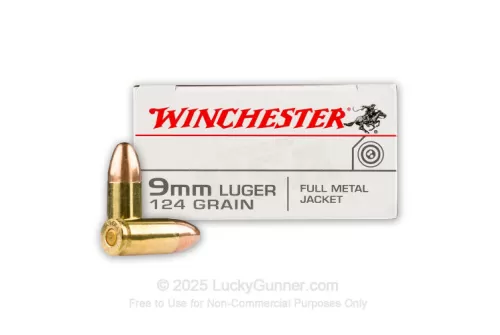 9mm - 124 gr FMJ - Winchester - 500 Rounds