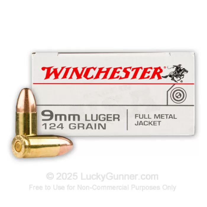 9mm - 124 gr FMJ - Winchester - 500 Rounds