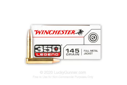 Winchester White Box USA 350 Legend Ammo 145 Grain Full Metal Jacket Case of 200 (10 Boxes of 20)