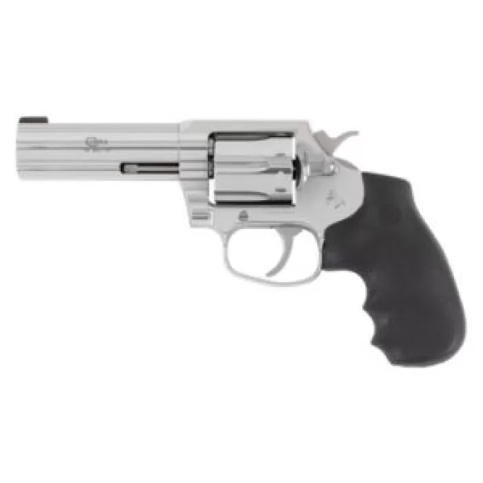 Colt Mfg COBRASB4BB Cobra 38 Special +P 6 Shot 4" Stainless Steel Barrel, Cylinder & Frame, Black Hogue Overmolded Grip, Exposed Hammer