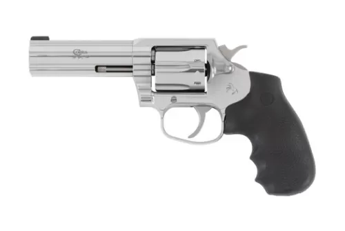 Colt Mfg COBRASB4BB Cobra 38 Special +P 6 Shot 4" Stainless Steel Barrel, Cylinder & Frame, Black Hogue Overmolded Grip, Exposed Hammer
