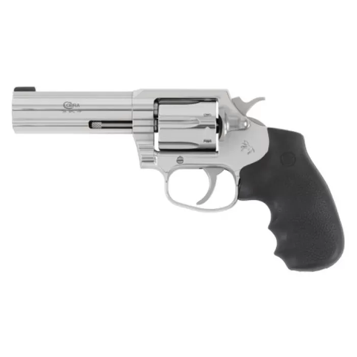 Colt Mfg COBRASB4BB Cobra 38 Special +P 6 Shot 4" Stainless Steel Barrel, Cylinder & Frame, Black Hogue Overmolded Grip, Exposed Hammer