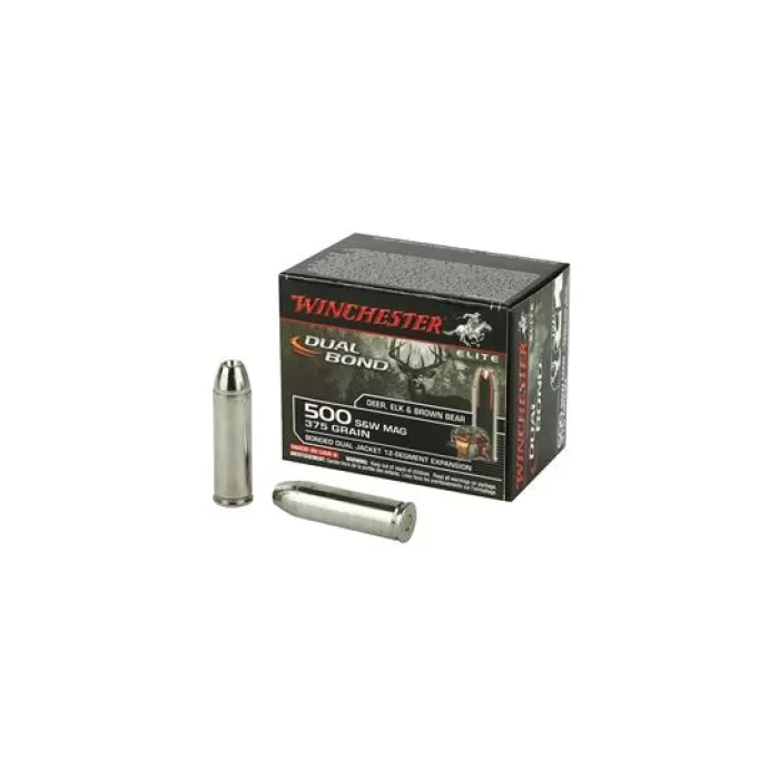 Winchester Dual Bond Supreme Elite 500 S&W Ammo 375 Grain 20 rds/box - S500SWDB
