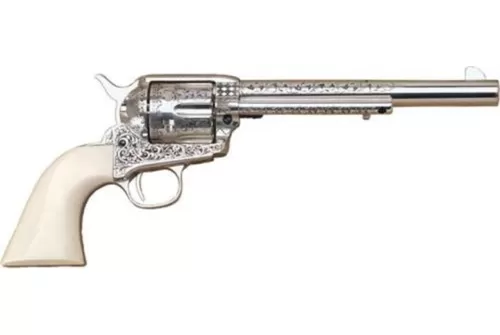 Cimarron Teddy Roosevelt 45 Colt,7." Barrel, Engraved, Ivory Grips, 6rd