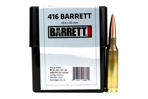 BARRETT 416 Barrett 452Gr MTAC BTHP 10rd/Box Ammo (17222)