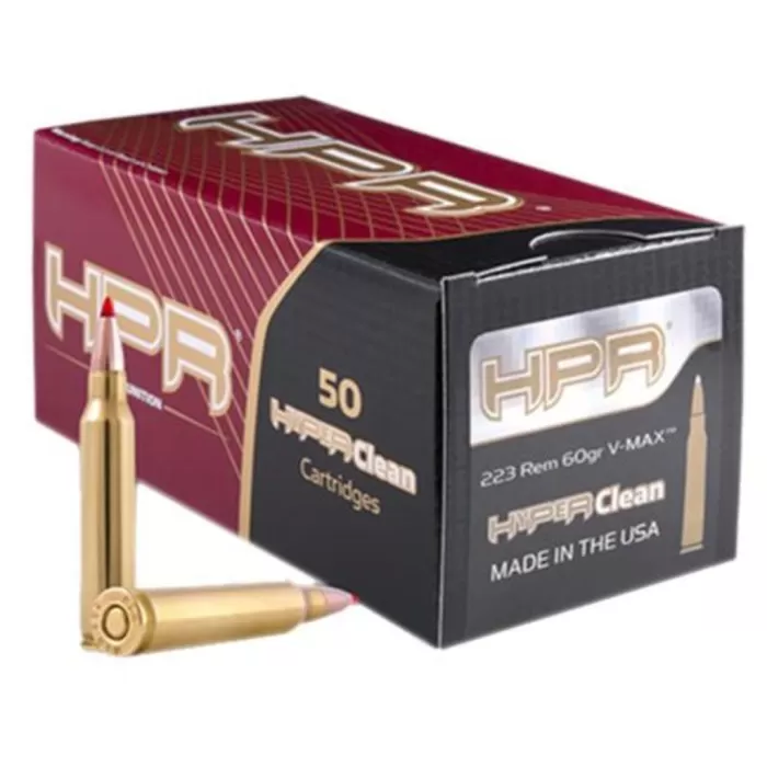 HyperClean Rifle .223 Remington 60 Grain V-Max - Brass Casing HyperClean Rifle .223 Remington 60 Grain V-Max - Brass Casing
