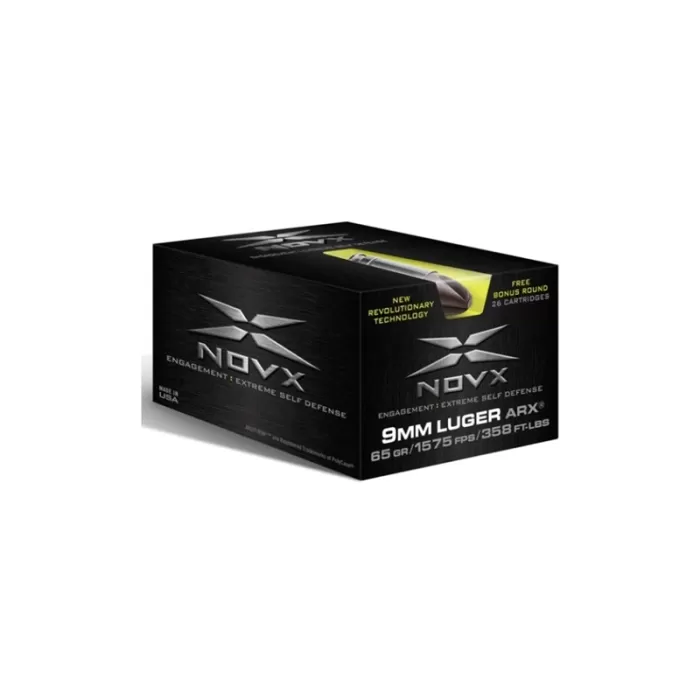 NovX Engagement Extreme Self-Defense 9mm Luger Ammo 65 Grain ARX Lead-Free