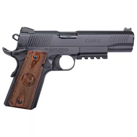 Iver Johnson Arms EAGLELRG2 Eagle Gen2 LR Government 45 ACP 8+1 5" Overall Black QPQ Crowned Barrel, Steel Serrated Slide & Frame w/Beavertail, Dymondwood Engraved w/Logo Grip