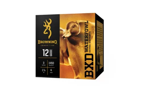 Browning BXD Waterfowl 3" #4 1.25 oz Steel Shotshell 12 Gauge Ammunition, 25 Rounds - B193411234
