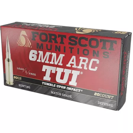 Fort Scott Munitions 6ARC-090-SCV2 Tumble Upon Impact (TUI)  6ARC 90gr Solid Copper Spun 20 Per Box/10 Case