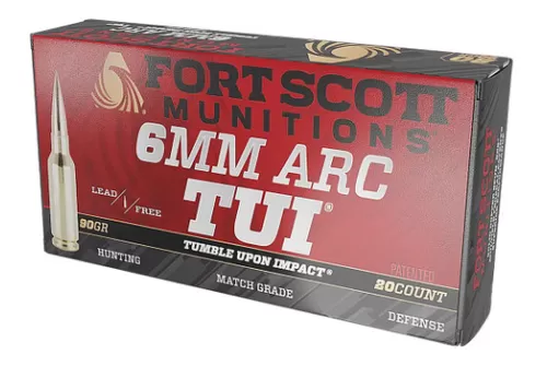 Fort Scott Munitions 6ARC-090-SCV2 Tumble Upon Impact (TUI)  6ARC 90gr Solid Copper Spun 20 Per Box/10 Case