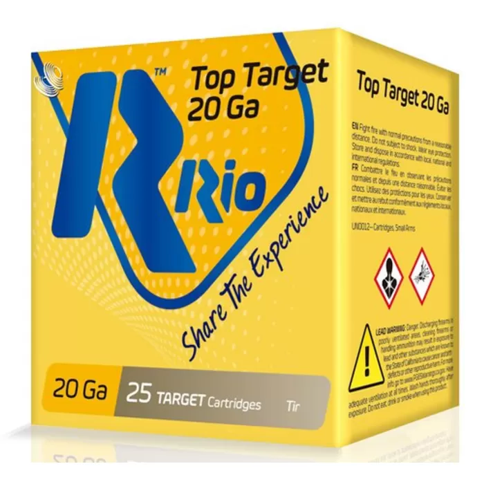 Rio Ammunition TT2075 Top Target 20 Gauge 2.75" 7/8 oz 8 Shot 25 Rounds Rio Ammunition TT2075 Top Target 20 Gauge 2.75" 7/8 oz 8 Shot 25 Rounds