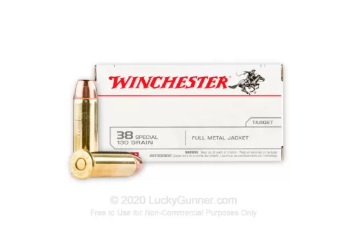 Winchester Q4171 USA 38 Special 130 Grain Full Metal Jacket Handgun Ammo - 500 Rounds