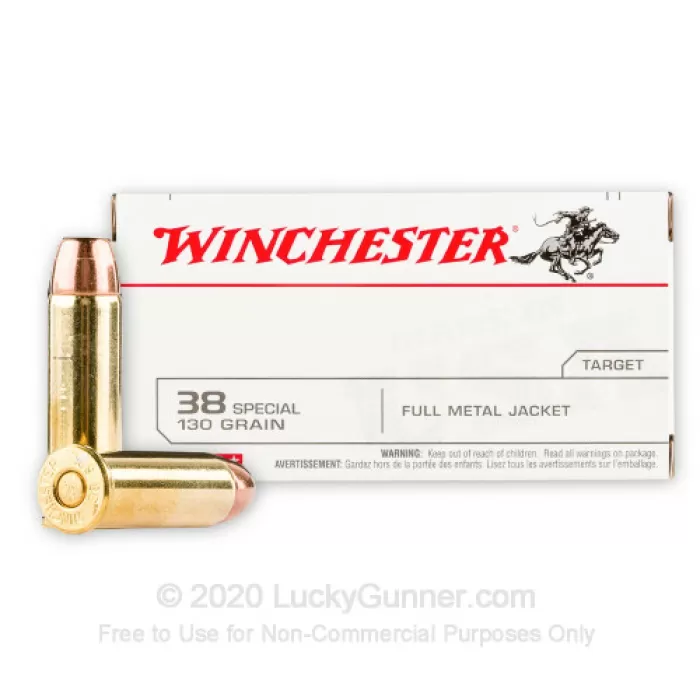 Winchester Q4171 USA 38 Special 130 Grain Full Metal Jacket Handgun Ammo - 500 Rounds