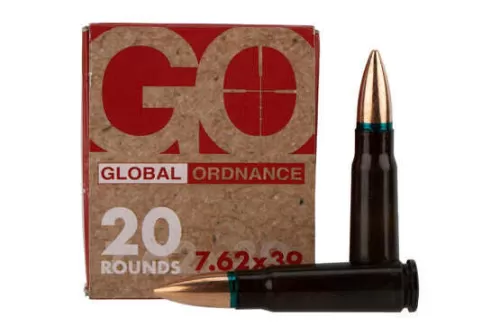 Global Ordnance 7.62x39 122 gr Steel Case - 20 rnd box