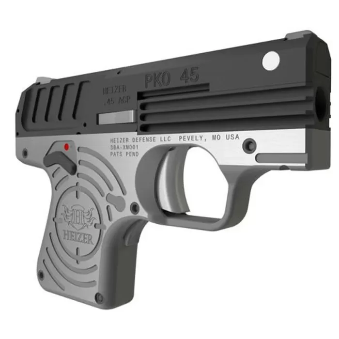 Heizer PKO 45 ACP, 2.75", 5rd, Stainless Steel Frame, Black Slide Heizer PKO 45 ACP, 2.75", 5rd, Stainless Steel Frame, Black Slide