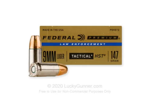 Federal 9mm Luger Ammo 147gr JHP Ammunition - 1000 Rounds