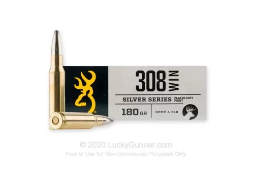 308 - 180 Grain SP - Browning Silver Series - 20 Rounds
