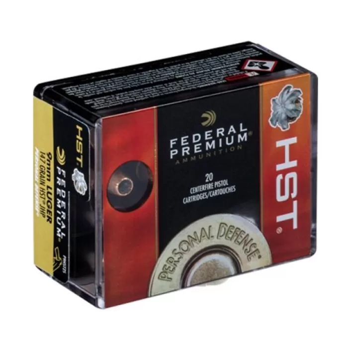 Federal 9mm 147gr Personal Defense HST Ammunition, 20 Rounds - P9HST2S