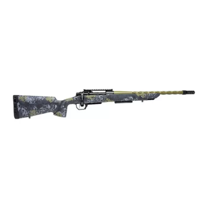 Horizon Firearms HRF-VE2-22CM-22R Venatic 2 22 Creedmoor 22" Sage Green Spiral Fluted Threaded Barrel, Black DLC Receiver w/Picatinny Rail, Arca Rail Forend, Artic Moss Iota EKO X Carbon Fiber Stock