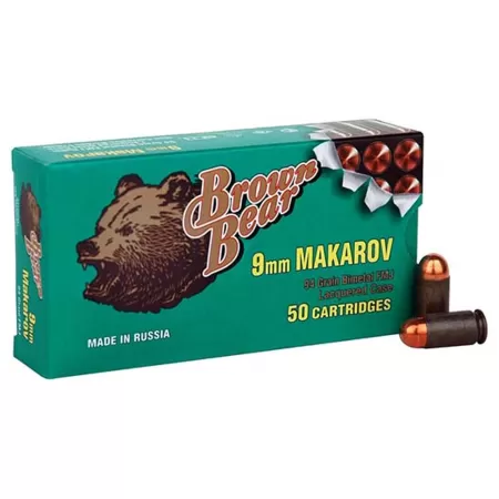 Brown Bear 9x18mm Makarov - 94gr. Fmj-rn 50-pack