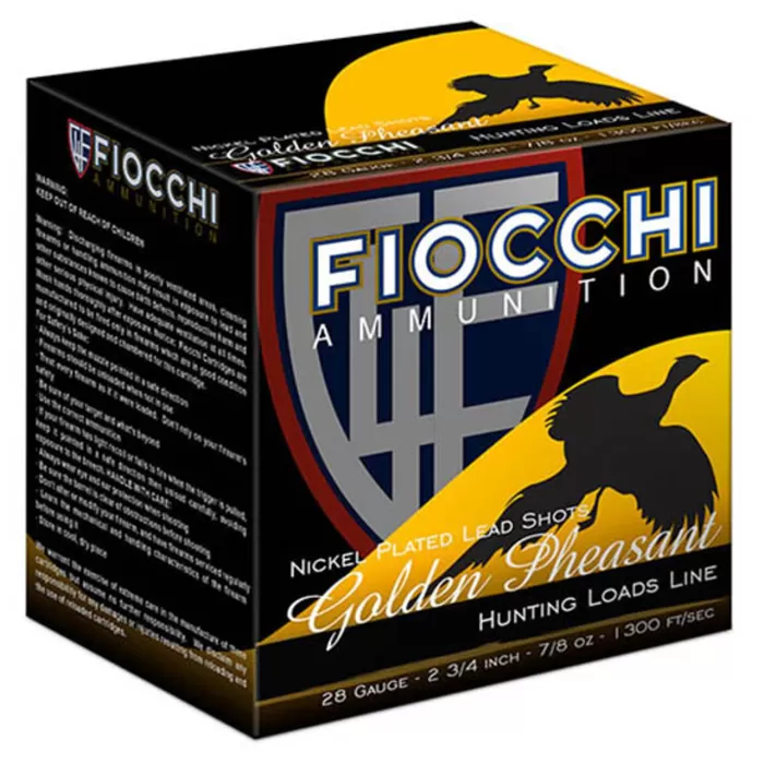 Fiocchi Golden Pheasant 28 GA #5 Lead Shot 25-Rounds 3" Fiocchi Golden Pheasant 28 GA #5 Lead Shot 25-Rounds 3"