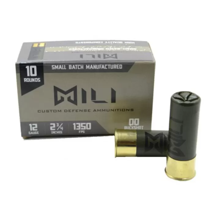 Mili Ammunitions Custom Defense 12 GA, 2-3/4in. 9 Pellet 00 Buckshot - 10 Rounds [MPN: M1200BUCK] (860005040001)