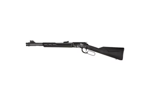 Rossi Rossi Rio Bravo, .22 Lr, 18" Barrel, Fiber Optic, Black/Synthetic, Rattle Snake Engraving, 15-Rd, Talo RL22181SY-EN12
