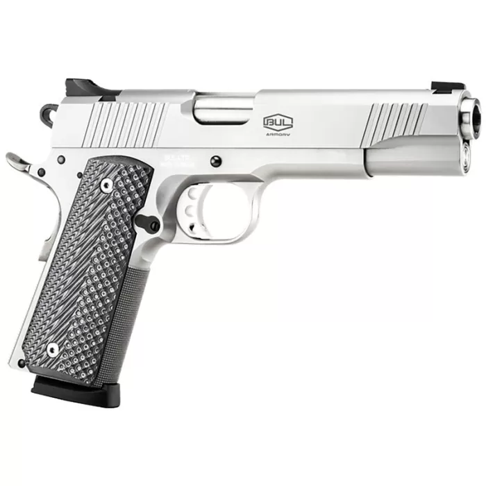 BUL Armory 1911 Government Stainless 9mm 5" Barrel 10-Rounds 3-Dot Novak Sights BUL Armory 1911 Government Stainless 9mm 5" Barrel 10-Rounds 3-Dot Novak Sights