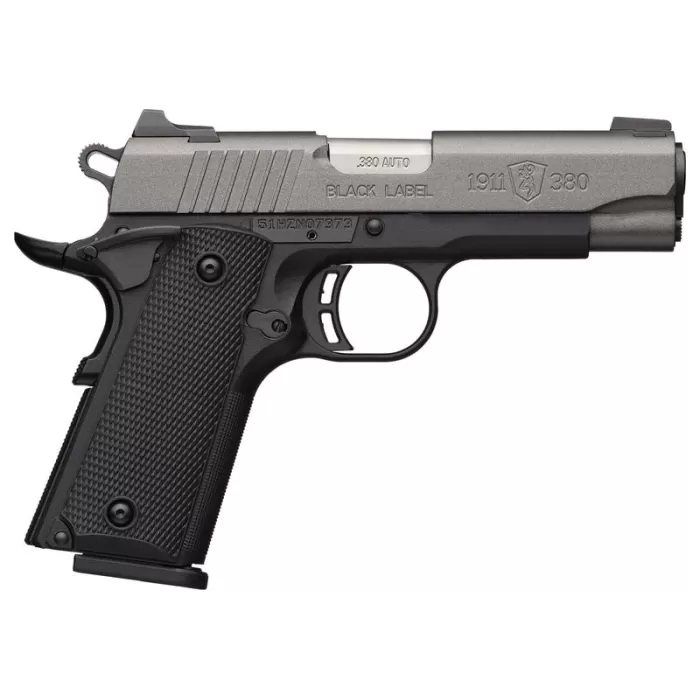 Browning 1911-380 Black Label Pro Tungsten .380 ACP 4.25" Barrel 8-Rounds Accessory Rail Browning 1911-380 Black Label Pro Tungsten .380 ACP 4.25" Barrel 8-Rounds Accessory Rail