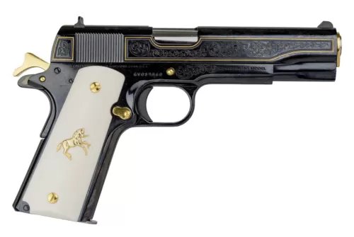Colt Firearms 1911 "Classic Engraved" .38 Super, 5" Barrel, 9 rnd - Blued/Gold [MPN:56586]