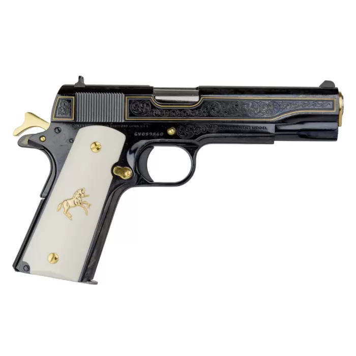 Colt Firearms 1911 "Classic Engraved" .38 Super, 5" Barrel, 9 rnd - Blued/Gold [MPN:56586]