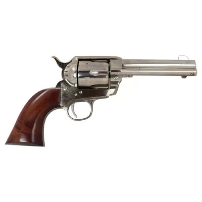 Cimarron Pistolero .22 LR 4.75" Barrel 10 Rounds Pre-War Frame Walnut Grips Nickel Finish Single Action Rimfire Revolver Cimarron Pistolero .22 LR 4.75" Barrel 10 Rounds Pre-War Frame Walnut Grips Nickel Finish Single Action Rimfire Revolver