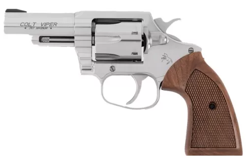 Colt Viper 357 Mag/38 Special, 6rd, 3" 1/2 Lug Stainless Steel Barrel, American Walnut Grip, Exposed Hammer