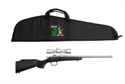 Crickett Single Shot Rifle Package Black / Stainless .22 LR 16.125